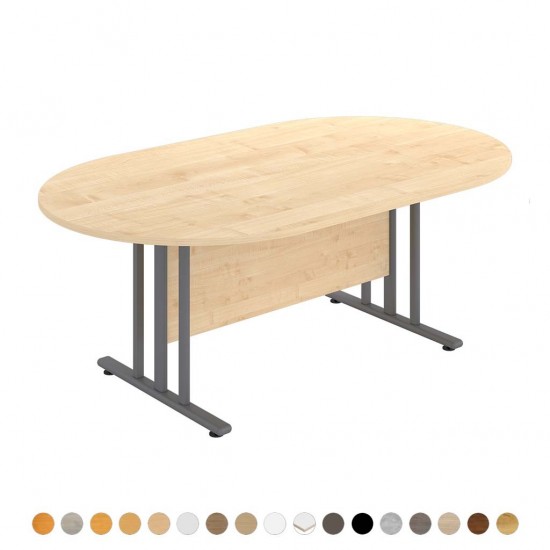 GIOVANNI Quality Boardroom Meeting Table, Oval, D-End or Boat Shaped