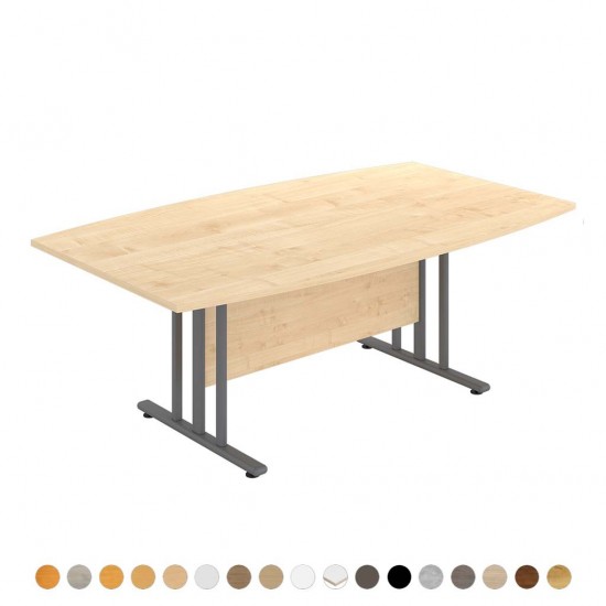 GIOVANNI Quality Boardroom Meeting Table, Oval, D-End or Boat Shaped