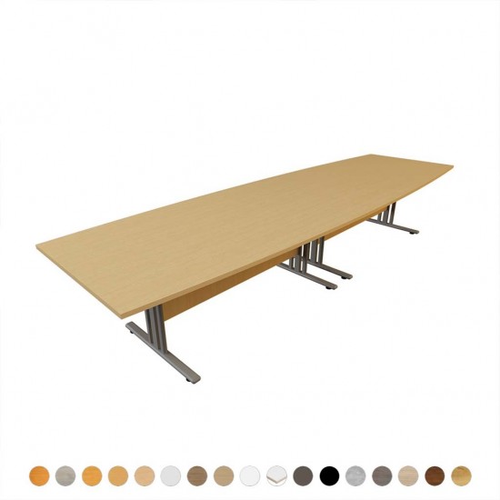 GIOVANNI Quality Boardroom Meeting Table, Oval, D-End or Boat Shaped