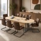 GIOVANNI Quality Boardroom Meeting Table, Oval, D-End or Boat Shaped