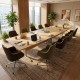 GIOVANNI Quality Boardroom Meeting Table, Oval, D-End or Boat Shaped