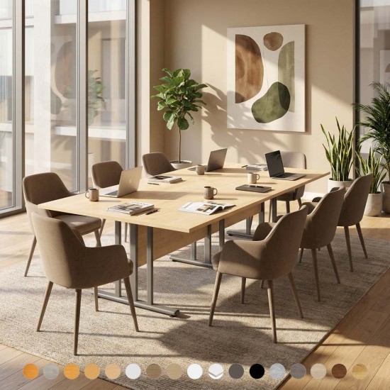 GIOVANNI Quality Boardroom Meeting Table, Oval, D-End or Boat Shaped