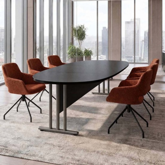 GIOVANNI Quality Boardroom Meeting Table, Oval, D-End or Boat Shaped