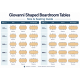 GIOVANNI Quality Boardroom Meeting Table, Oval, D-End or Boat Shaped
