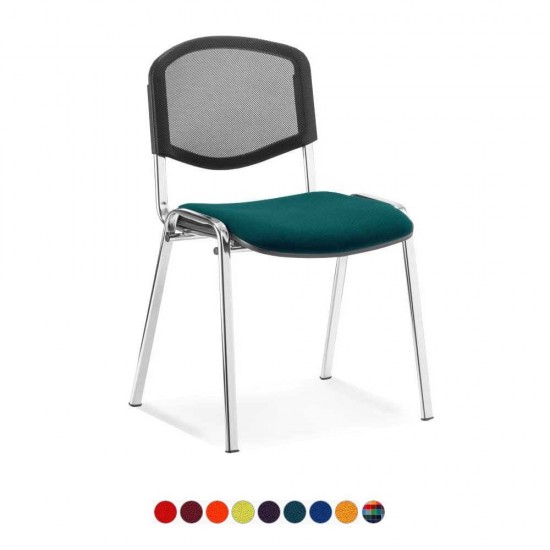 ISO ERGO MESH Stackable Conference Meeting Room Chairs with Bespoke Colour Seat