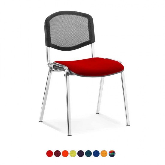 ISO ERGO MESH Stackable Conference Meeting Room Chairs with Bespoke Colour Seat