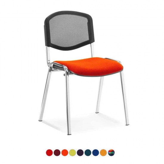 ISO ERGO MESH Stackable Conference Meeting Room Chairs with Bespoke Colour Seat
