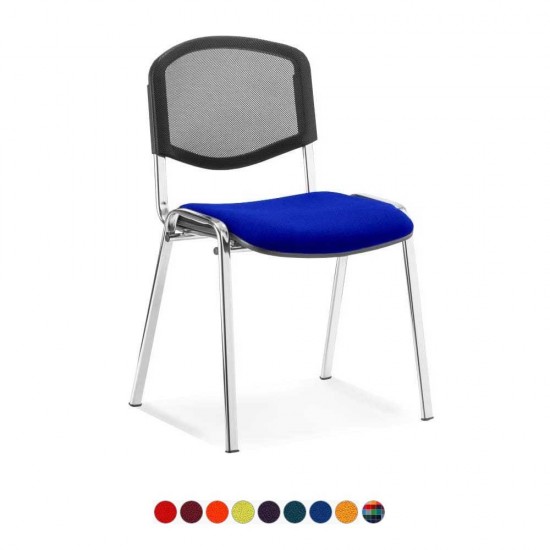 ISO ERGO MESH Stackable Conference Meeting Room Chairs with Bespoke Colour Seat