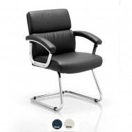 OLAF White or Black Leather Medium Back Contemporary Office Visitor Chair
