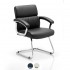 OLAF White or Black Leather Medium Back Contemporary Office Visitor Chair