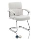 OLAF White or Black Leather Medium Back Contemporary Office Visitor Chair