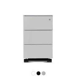 LAGRA Slimline 3 Drawer Steel Mobile Office Storage Pedestal