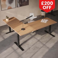RISE 3 Premium Electric Height Adjustable Corner Standing Desk, 1800x1600mm