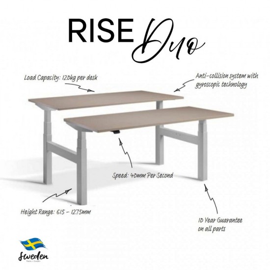 Back-to-Back Standing Desk – Rise Duo Height Adjustable Bench Desk