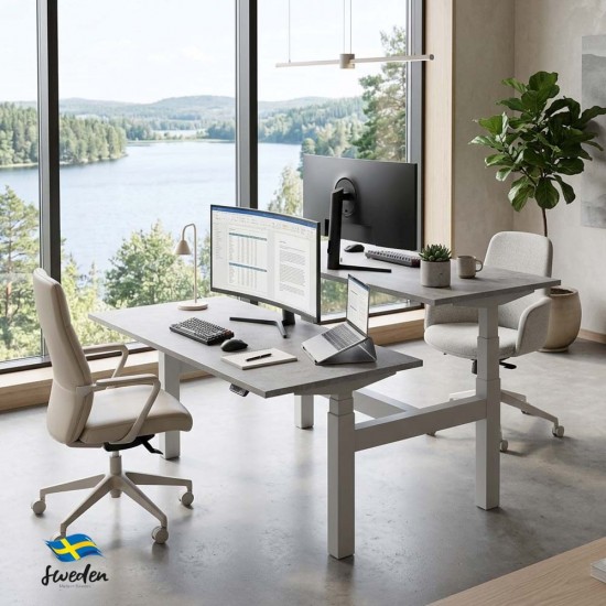 Back-to-Back Standing Desk – Rise Duo Height Adjustable Bench Desk