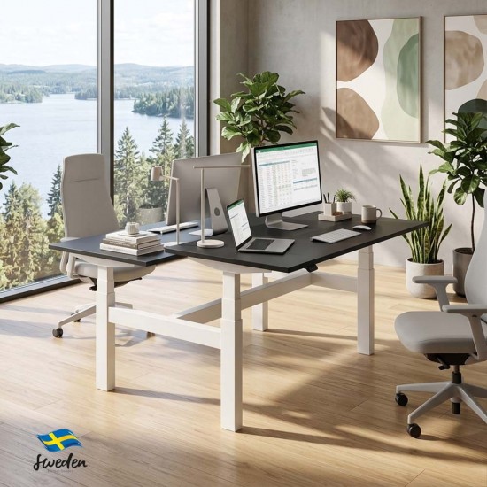 Back-to-Back Standing Desk – Rise Duo Height Adjustable Bench Desk