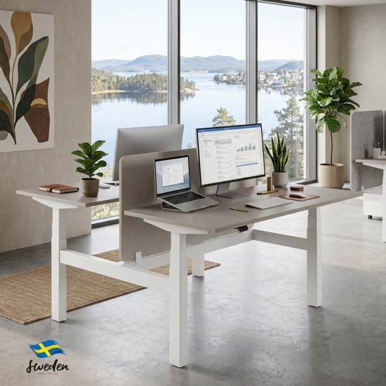 Back-to-Back Standing Desk – Rise Duo Height Adjustable Bench Desk