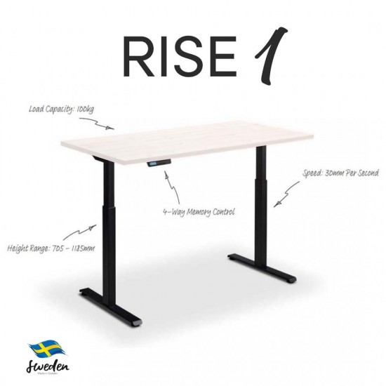 RISE 1 - FRAME ONLY - Dual Motor Electric Height Adjustable Desk