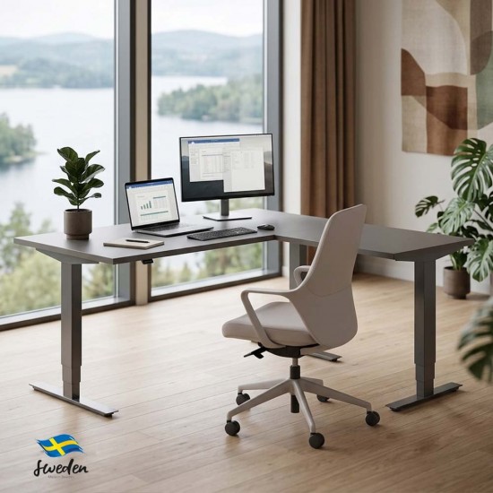 Rise 3 Corner Standing Desk – Height Adjustable L-Shaped Sit Stand Desk Rise 3 Corner Standing Desk – Height Adjustable L-Shaped Sit Stand Desk