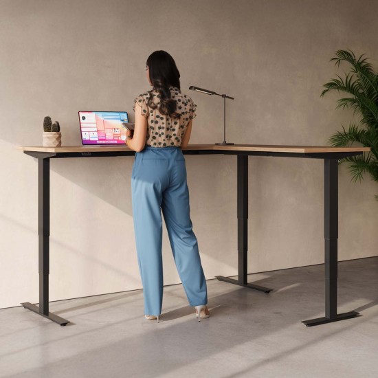 RISE 3 Electric Sit Stand Height Adjustable Corner Desk, 1600x1600mm