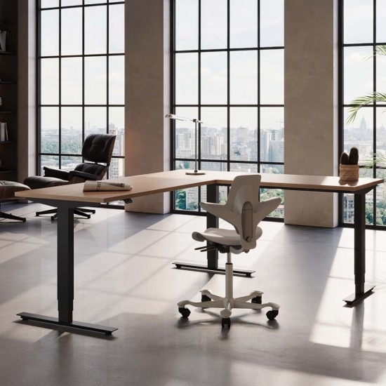RISE 3 Electric Sit Stand Height Adjustable Corner Desk, 1600x1600mm