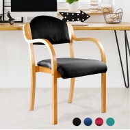 BENTWOOD Stackable Beech Frame Wooden Meeting Room Chair with Arms