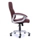 BILLUND Leather Effect High Back Office Chair with Satin Silver Frame