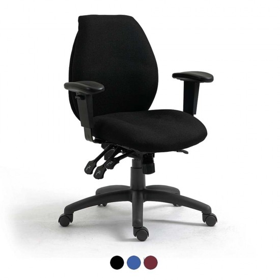 Bureau 24 Hour Mid-Back Ergonomic Multi-Function Office Task Operator Chair