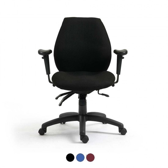Bureau 24 Hour Mid-Back Ergonomic Multi-Function Office Task Operator Chair