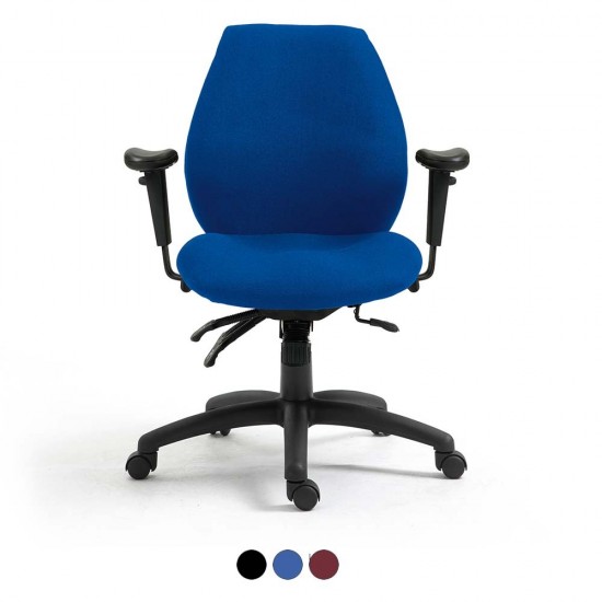 Bureau 24 Hour Mid-Back Ergonomic Multi-Function Office Task Operator Chair