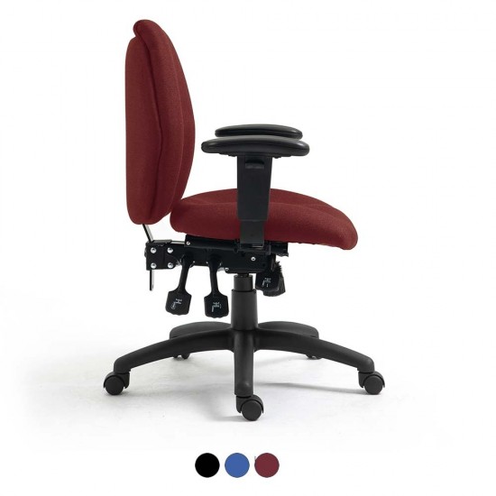 Bureau 24 Hour Mid-Back Ergonomic Multi-Function Office Task Operator Chair