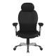 GRANIT 24 Hour Black PU Leather Multi-Function Ergonomic Office Chair with Headrest