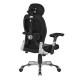 GRANIT 24 Hour Black PU Leather Multi-Function Ergonomic Office Chair with Headrest