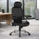 GRANIT 24 Hour Black PU Leather Multi-Function Ergonomic Office Chair with Headrest