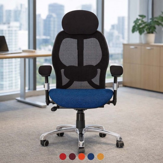 GRANIT 24 Hour Mesh Back Multi-Function Ergonomic Office Chair with Choice of Seat Colours 