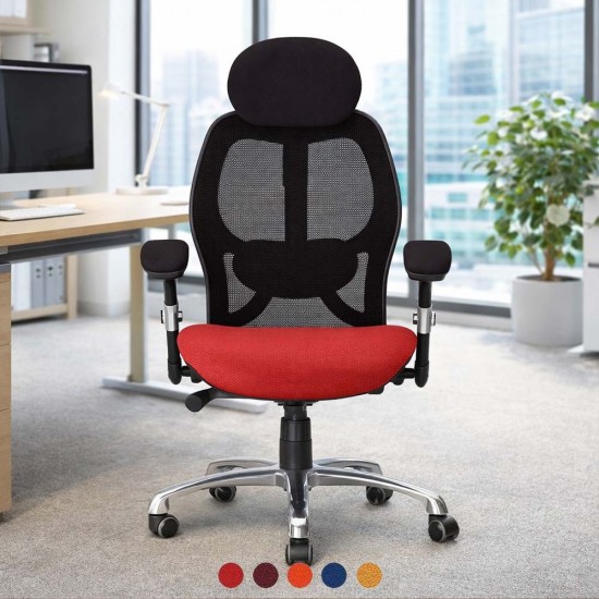 GRANIT 24 Hour Mesh Back Multi-Function Ergonomic Office Chair with Choice of Seat Colours 