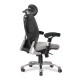 GRANIT 24 Hour Black Mesh with Grey Seat Multi-Function Ergonomic Office Chair with Headrest