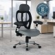 GRANIT 24 Hour Black Mesh with Grey Seat Multi-Function Ergonomic Office Chair with Headrest