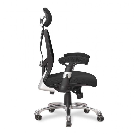 GRANIT 24 Hour Black Mesh Multi-Function Ergonomic Office Chair with Headrest
