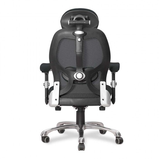 GRANIT 24 Hour Black Mesh with Grey Seat Multi-Function Ergonomic Office Chair with Headrest
