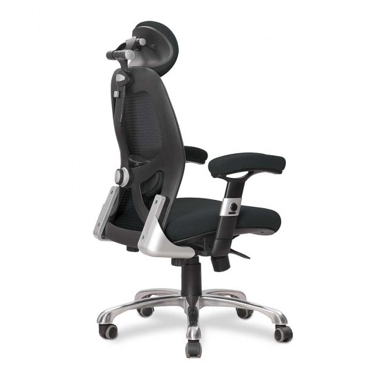 GRANIT 24 Hour Black Mesh Multi-Function Ergonomic Office Chair with Headrest