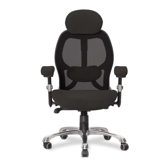 GRANIT 24 Hour Black Mesh Multi-Function Ergonomic Office Chair with Headrest