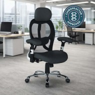GRANIT 24 Hour Black Mesh Multi-Function Ergonomic Office Chair with Headrest