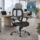GRANIT 24 Hour Grey Mesh with Black Seat Multi-Function Ergonomic Office Chair with Headrest