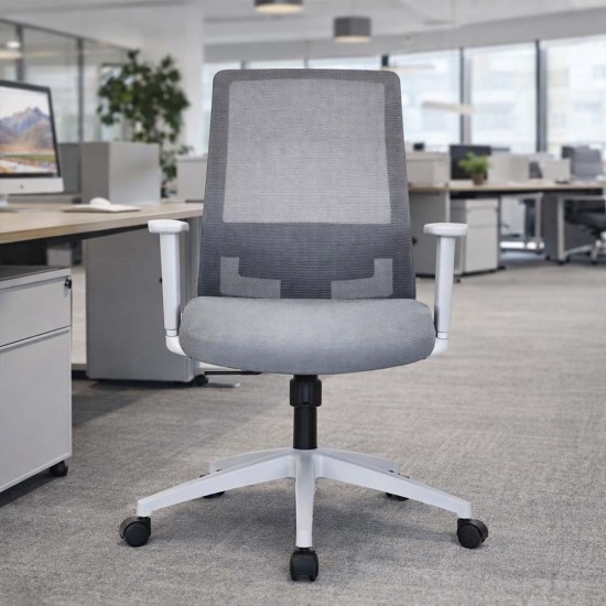 GRANIT 24 Hour Grey Mesh Multi-Function Ergonomic Office Chair with Headrest