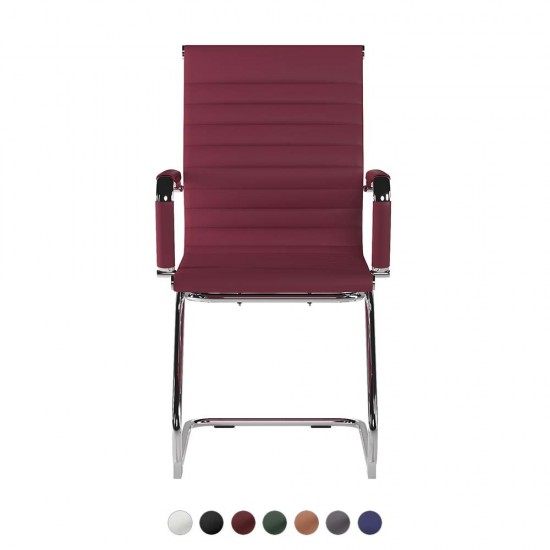 AREZZO Contemporary Design Leather Visitor Chair with Cantilever Base