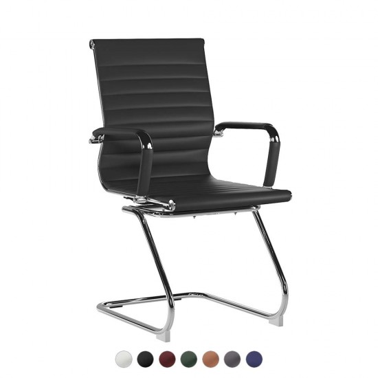 AREZZO Contemporary Design Leather Visitor Chair with Cantilever Base