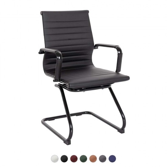 AREZZO Contemporary Design Leather Visitor Chair with Cantilever Base
