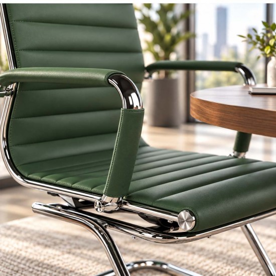 AREZZO Contemporary Design Leather Visitor Chair with Cantilever Base