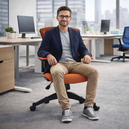 ARIA Mesh High Back Ergonomic Office Chair with Foldaway Arms